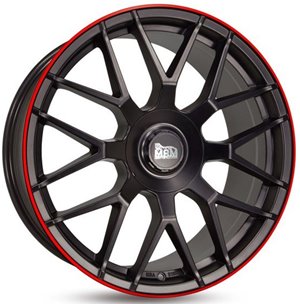 Felgi aluminiowe MAM MAM GT1 Black Painted Lip Red