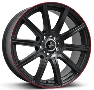Felgi aluminiowe Keskin Keskin KT16 Dynamic Matt Black Lip Red