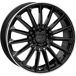 2DRV 2DRV WH39 SW+ML+ Schwarz Glänzend Hochglanzpoliert Felgenbett