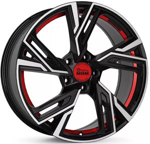 Felgi aluminiowe MAM MAM RS5 Black Front Polish Red Inside