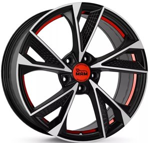 Felgi aluminiowe MAM MAM RS6 Black Front Polish Red Inside