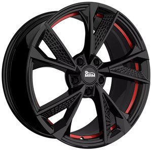 Felgi aluminiowe MAM MAM RS6 Black Painted Red Inside