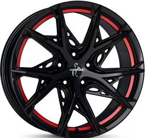 Felgi aluminiowe Keskin Keskin KT24C Black Painted Red Inside