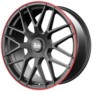 MAM GT1 Matt Black Lip Red