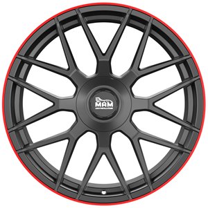 Felgi aluminiowe MAM MAM GT1 Matt Black Lip Red