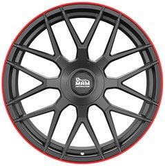 Felgi aluminiowe MAM MAM GT1 Matt Black Lip Red