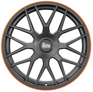 Felgi aluminiowe MAM MAM GT1 Matt Black Lip Orange