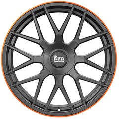 Felgi aluminiowe MAM MAM GT1 Matt Black Lip Orange