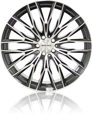 Monaco Wheels GP2 Shiny Black Polished Front