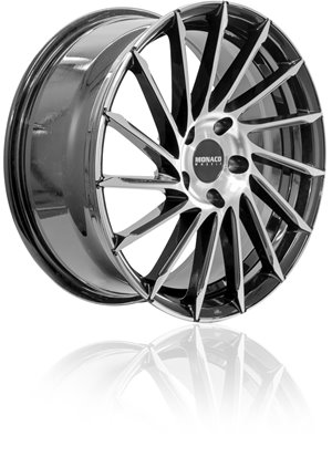 Monaco Wheels Turbine Shiny Black Polished Front