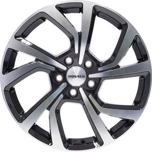 Monaco Wheels Pace Shiny Black Polished Front
