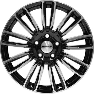 Monaco Wheels MC14 Shiny Black Polished Front