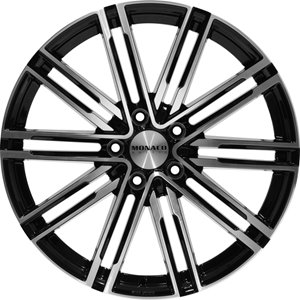 Monaco Wheels GP7 Shiny Black Polished Front